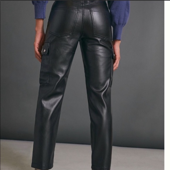 AVEC LES FILLES ANTHROPOLOGIE FAUX LEATHER SABINE PANTS GREAT CONDITION (M) - Picture 3 of 10